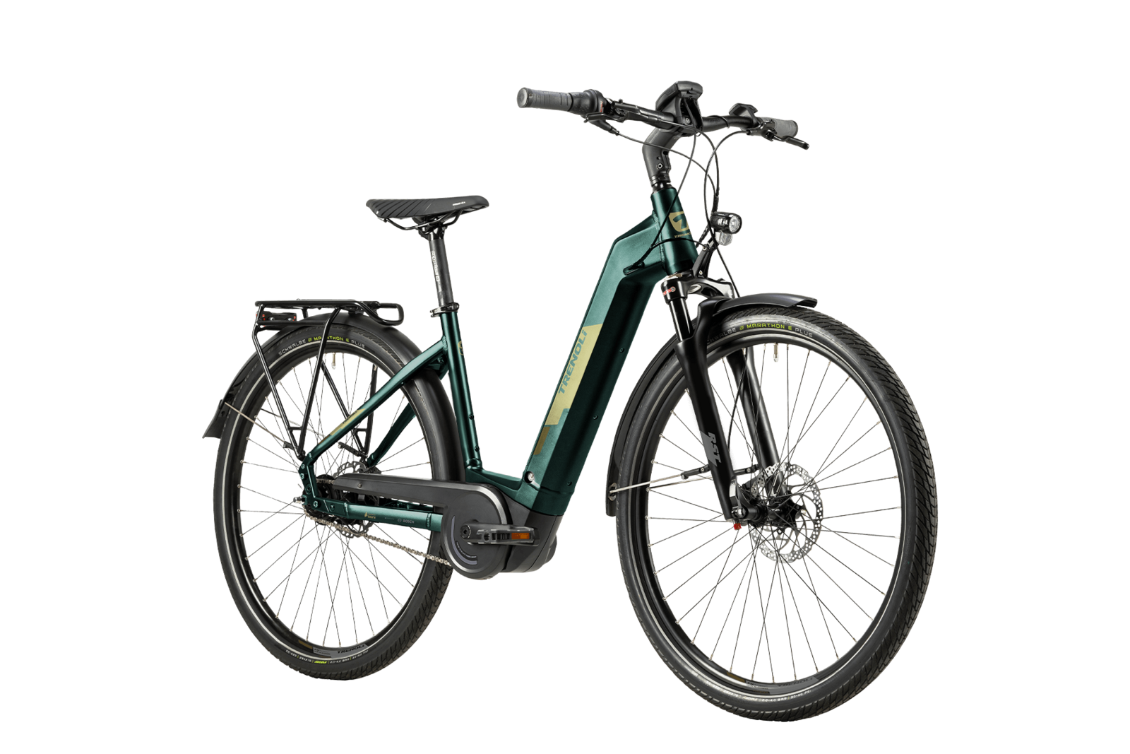 trenoli E-Bike TANARO classico Active Plus in green silver glitter – glänzend | City E-Bike