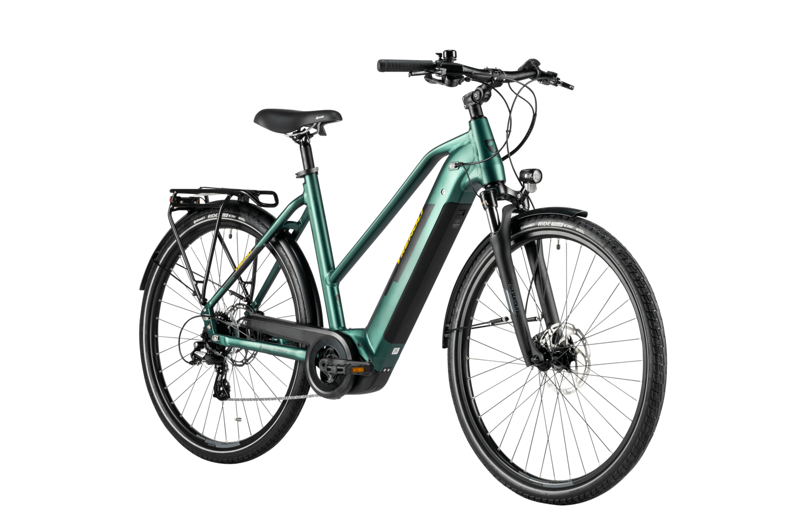 trenoli LIVENZA sportivo T in dark green – matt | Trekking E-Bike mit 625 Wh